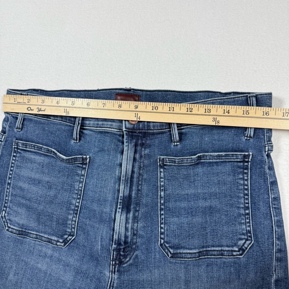 Mother Hustler Patch Pocket High Waist Ankle Fringe Jeans NEW WITHOUT TAGS sz 34 - Picture 12 of 14